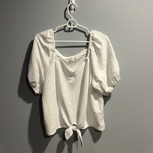 NWT Loft puff sleeve with waist tie blouse